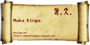 Maka Kinga névjegykártya